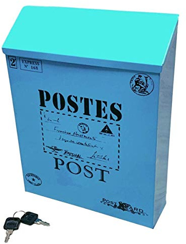 Post Box Wall-Mounted Mailbox Antique American Retro Mail Postcard Box Multipurpose Letterbox Rainproof 6YX83 (Color : Green)