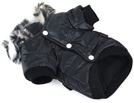 Housoutil Warmer Hunde Hoodie aus Fleece mit Kapuze für Winter Schwarz Schützt Kopf und Bietet Wärme an Kalten Tagen für Kleine Hunde