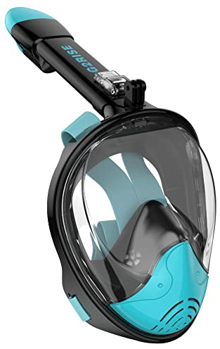 G2RISE SN01 Snorkelmask för hela ansiktet med avtagbart kamerafäste, anti-imma och med vikbar design, avancerat andningssystem för en säker snorklingsupplevelse för vuxna/barn