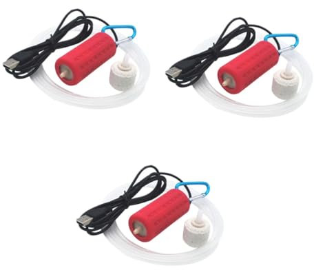 Angoily 3stücke USB Aquarium Luftpumpe Leise Sauerstoffpumpe Für Fischteich Und Hydroponik Energieeffizient Mit USB- Für Aquarien Und Teiche Farbton