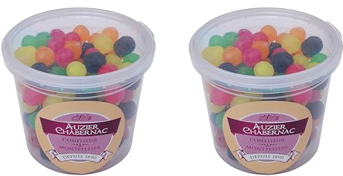 AUZIER CHABERNAC Bonbons Roule Roule billes aromatisée aux fruits - Confiserie de Tradition : (Pot 250g : Lot de 2.)
