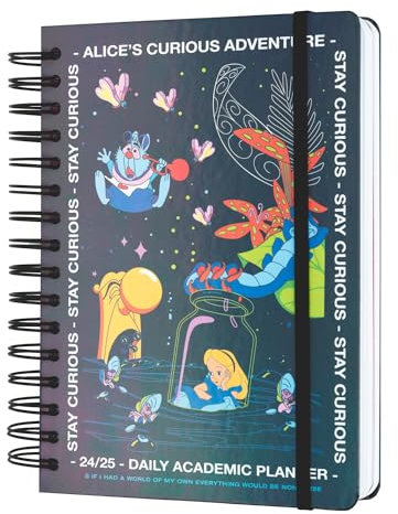 Grupo Erik Schulplaner 2024 2025 A5 Disney Alice im Wunderland Kalender 2025 Buchkalender - Terminkalender 2025 A5 - Schulplaner 2024 2025 Schüler und Studierende