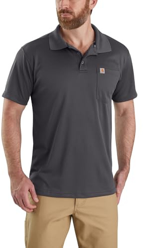 Carhartt Men's Force Relaxed Fit Lightweight Short-Sleeve Pocket Polo, Shadow, X-Large