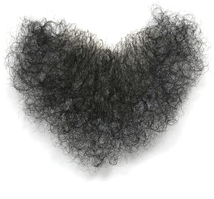 Schamhaartoupet Männer Bärte Halloween Fancy Dress Brusthaar Toupet Schamhaar wie schwarze Locken Herzform, Synthetisches Haar, Lockig, Intimhaarteil, WIG, Schwarz