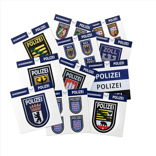 Patch Force - Police Sticker - Large Police Sticker Set - For Children, Policemen and Collectors to Stick on Bicycle, Bobby Car, School Cone, Car, Water Bottle, Clipboard