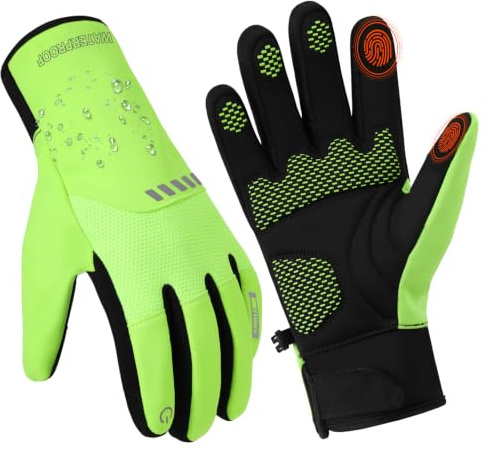 Vilico Winterhandschuhe Touchscreen Wasserdicht Warm Fahrrad | Thermo Winterhandschuhe für Herren Damen, Fleece Gefüttert, Rutschfest Silikon, für Motorrad Ski Laufen Wandern Angeln