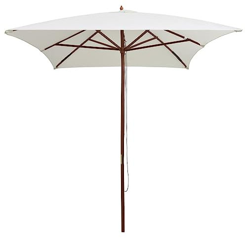 Hovothy Parasol de jardin de balcon - De qualité supérieure - Toit résistant aux UV, blanc crème