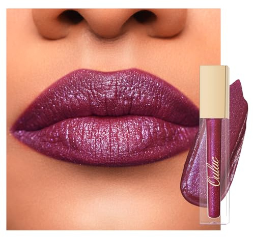 Oulac Purple Matte Lipstick for Women, Glitter Liquid Lip Stick with Sequin Long Lasting Lip Stain, High Impact Lipcolor, Waterproof Lightweight Soft, Vegan & Cruelty-Free MS05