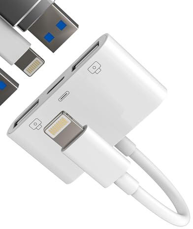 Lightning auf USB Adapter für iPhone 14 13 Pro Max Charge Jack Kabel zertifiziert für Apple MFI OTG 3.0 Port USB-A Tastatur Schlüssel Kartenleser Kamera für iPad Pro Buchse Dateien Kamera