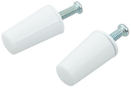 IdeaGenesis - Pack 12 Topes Persiana de 40mm para Persianas Enrollables. Fabricados en PVC Blanco. Incluye todo lo necesario para su montaje, Arandelas y Tornillos. (12, Blanco 40mm)