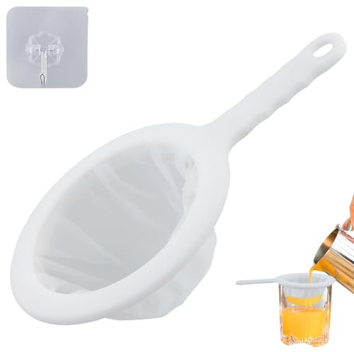 Colador fino, filtro colador, colador pequeño, colador de cocina con gancho adhesivo, colador pequeño para zumo, café (200 malla)