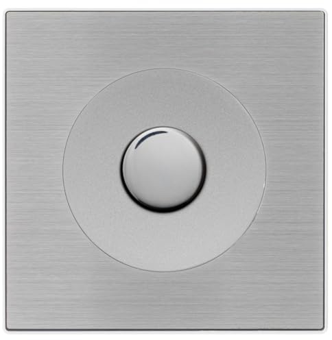 Regulador universal de aluminio con botón cromo DOM y placa simple metalizada gris – Control preciso y diseño moderno