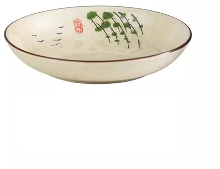 ASerZenith Assiettes à dîner Assiette en céramique rétro Japonaise Assiette Creuse Assiette à dîner Restaurant à Domicile Bol à Riz Assiette à Soupe Vaisselle Japonaise Assiette à Plat f(1-One Size)