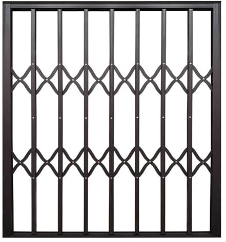 Aluminum Alloy Lockable Security Bars for Sliding Windows - Foldable Window Guards, Customizable Size (63x47in/160x120cm) - Anti-Burglary Protection for Lofts and Sheds