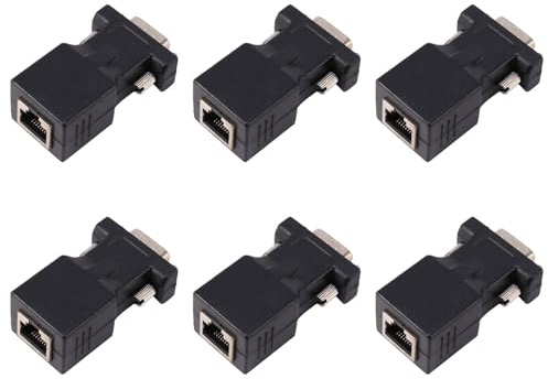 Uikdjgu 6X VGA Extenseur Mâle À LAN Cat5 Cat6 RJ45 Adaptateur de Câble Réseau