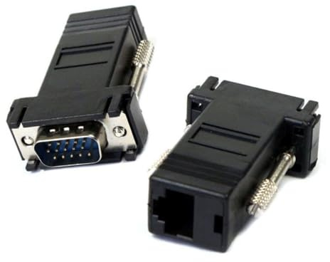CY Adattatore 2 pezzi/set VGA RGB maschio a maschio su Cat6 Cat5e RJ45 femmina Ethernet adattatore modulare per monitor del computer
