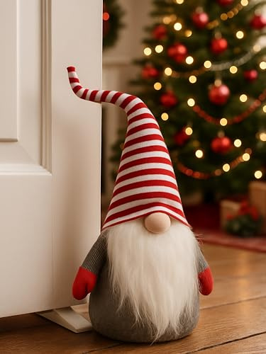 POMMERNTRAUM® | Weihnachtsdeko Türstopper Wichtel Nikolaus Zwerg Weihnachtsmann Gnom Dekofigur Winterdeko Filz Stoff Zipfelmütze