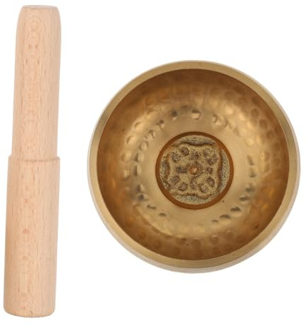 BESPORTBLE Ciotole Tibetane per Meditazione in Legno Ciotola Tibetana Autentica per Yoga e Rilassamento Consapevole per Principianti e Praticanti Casa Viaggio