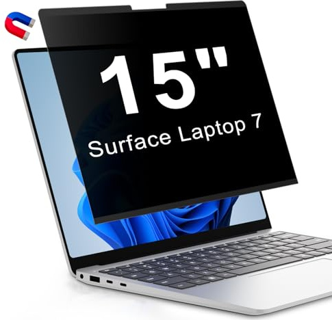 LUSA DESIGN Filtro de privacidad magnético para ordenador portátil Microsoft Surface, protector de pantalla extraíble con filtro de luz azul antirreflejos (Surface Laptop 7)