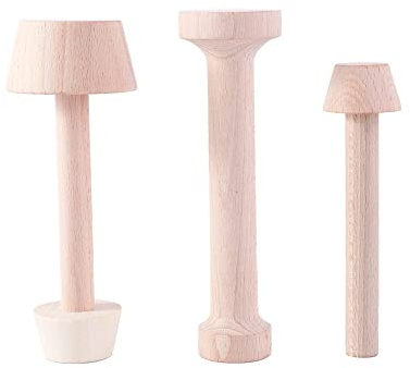 Wooden Egg Tart Tamper Portable Double Side Pie Pastry Dough Tamper Egg Tart Pan Mould for Pasta, Cheesecakes, Dessert(3Pcs)