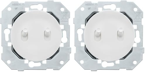 FONTINI - Double va-et-vient blanc avec manette blanc glossy DOM - Gestion lumineuse double avec élégance et modernité (Lot de 2)
