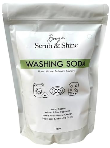 Washing Soda 1kg Fine Powder – Laundry Booster, Powerful Multipurpose Cleaner for Stains & Grease, Prevents Limescale, Unblocks Drains for Sinks, Tiles, Ovens & Household Cleaning