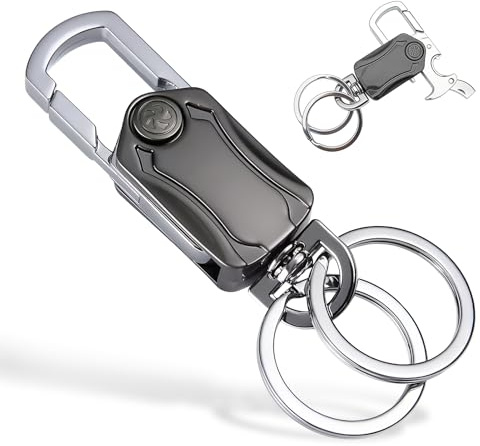 Porte-Clés Multifonction en Métal Hommes Porte clés Voiture Mousqueton Décapsuleur Metal Ouvre Bouteille, Ouvre-Bouteille pour Clés de Voiture, Sac à Dos et Usage Quotidien