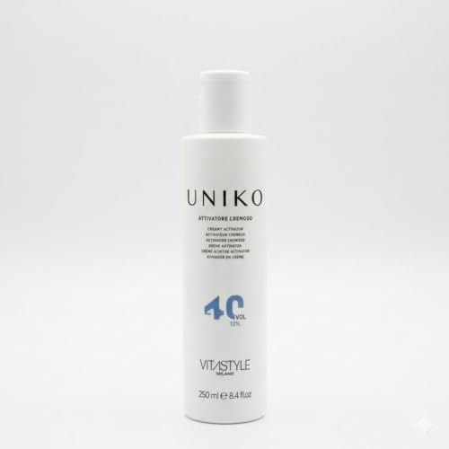 Vitastyle Milano Uniko - Attivatore del Colore in Crema Professionale, Ossigeno per Tinta e Decolorazione, Formula Trattante e Condizionante 250ml - 40vol (12%)