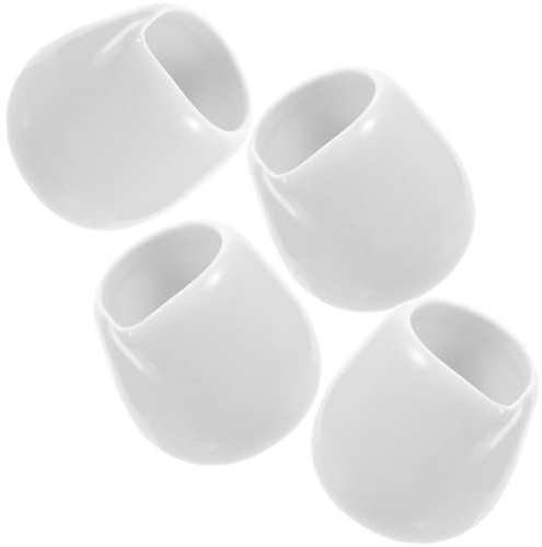 jojofuny Lot de 4 Mini Saucières Blanches en Céramique, sans Poignée, 60 Ml, Bol à Sauce avec Bec Verseur, Distributeur de Sauce pour Condiments, Restaurants et Service à Table