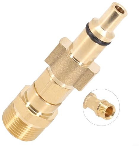 Adattatore a baionetta per Lavor compatibile con lance detergenti in schiuma ad alta pressione Parkside, struttura in ottone, filettatura maschio M22 per collegamento del tubo flessibile