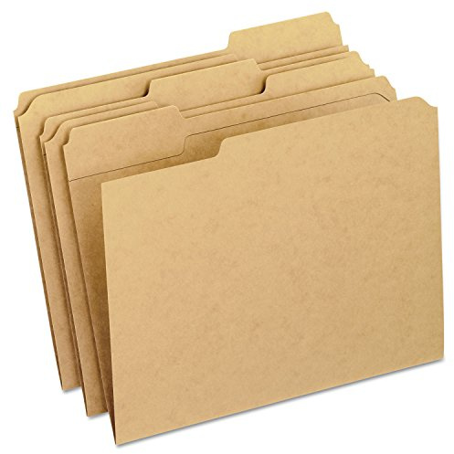 Pendaflex RK15213 Schnellhefter aus 2-lagigem dunklem Kraftpapier, 1/3-Zoll-Lasche oben, Buchstaben, Braun, 100 Stück