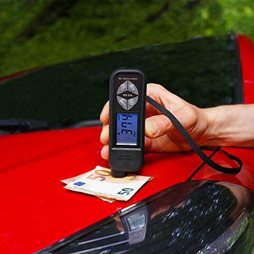 ETARI MD 666 Jauge d'épaisseur de Peinture Testeur d’épaisseur de Peinture pour carrosserie en Fer et en Aluminium Appareil de Mesure de Peinture avec calibrage Automatique …