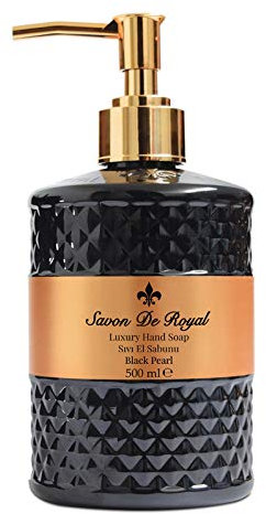 Savon De Royal Black Pearl Jabón líquido – Jabón líquido multiusos para lavado a mano en dispensador con bomba Perfume de naranja dulce 500 ml