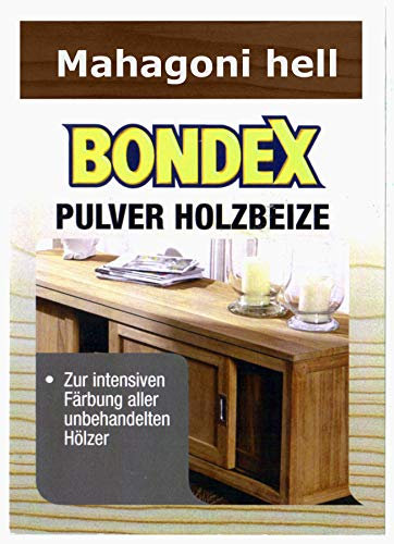 Bondex Holzbeize Pulverbeize Beutelbeize Beize auf Wasserbasis für Möbel 5er Pack (mahagoni hell)
