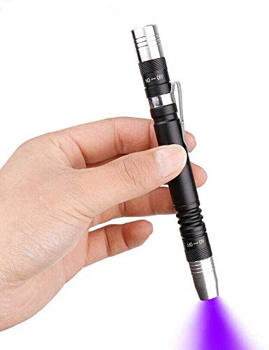MODOAO LED UV Torch 2 in 1 UV Torch Penlight Pen Clip Torch Black Light Detector for Pet Urine, Stains, Bed Bugs 3 AAA Batteries (1 pack)