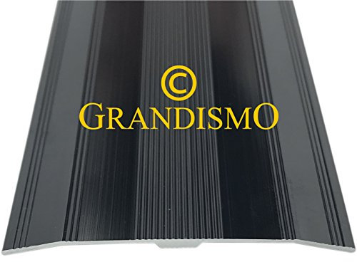Extra Wide Carpet Cover Strip - 61mm Width - 3ft (0.9metre) Length - Threshold Trim Strip Metal Door Bar - Cover Damage Carpets - Black - by Grandismo