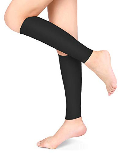 Calze Compressione Graduata, Calze Elastiche per Vene Varicose, Fascia Compressione Polpaccio 20-30mmhg, per Gonfiore delle Vene Varicose e Sollievo Dal Dolore, Uomo e Donna, 1 Paio(Nero XL)