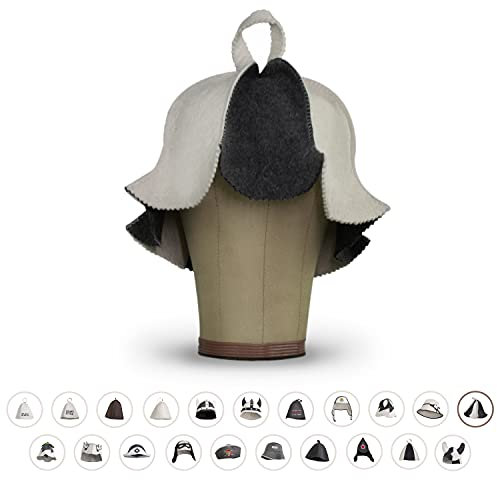 LoWell® Saunahut - Filzhut für Damen und Herren inkl. Sauna-Ratgeber - Ideales Sauna Zubehör für ein einzigartiges Wellness Erlebnis - Motiv Thumbelina - Saunamütze Saunakappe