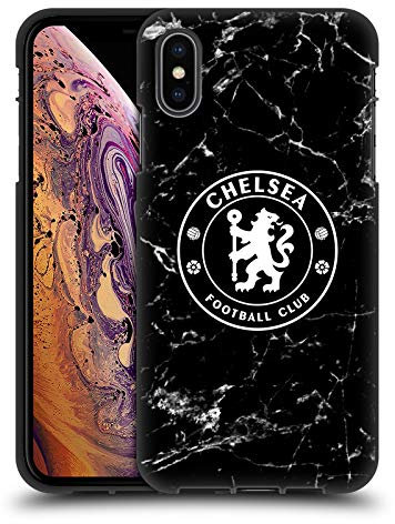 Head Case Designs Officially Licensed Chelsea Football Club Black Marble Crest Black Soft Gel Case Compatible With Apple iPhone XS Max