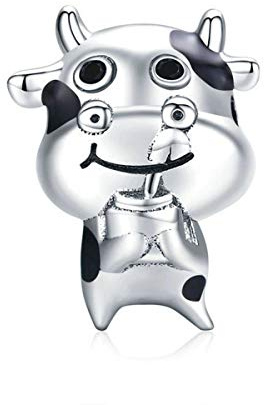 Breloque en argent sterling 925 en forme de chat, tigre, vache, singe, paon pour bracelet Pandora