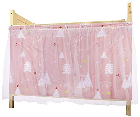 TINAYAU Dorm Bunk Bed Canopy Curtains - Single Pink Bed Canopy Blackout Curtains for Girls Sleeper Bunk Dustproof Shading Tent