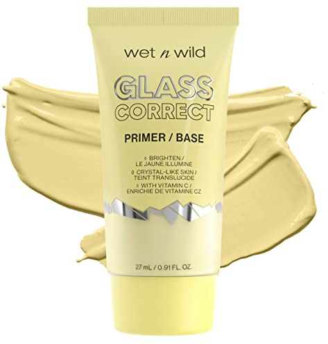 wet n wild Prime Focus Glass Skin Correct Primer, Bright Crystal Finish, Yellow