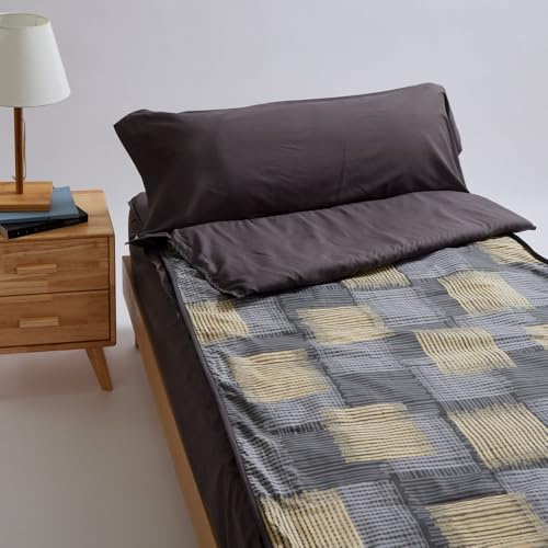 10XDIEZ Funda de Saco Nórdico - Cama de 90cm, Chalk Plomo | En 52% poliéster y 48% algodón, color chalk plomo, tamaño cama de 90cm, estilo moderno, para tu edredón