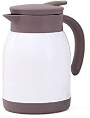 Jarra Térmica Termo,cafetera De Aislamiento,Acero Inoxidable Doble Pared Aislado Al Vacío Cafetera Café Thermos,café émbolo,Aislamiento Pot,Zumo,Leche,té (White,600ML)