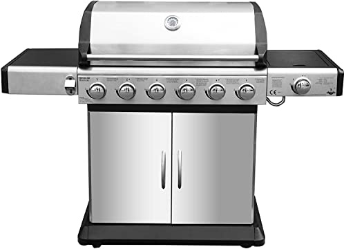 FUEGO Gasgrill ''DELUXE'' von El | 6+1 Brenner | aus Edelstahl | inkl. Seitenbrenner | inkl. Flaschenöffner | AY 525 | neuestes Modell von 2022