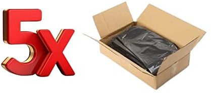 PHG Extra Heavy-Duty Trash Bags | Premium Quality Plastic Bin Bags | Durable Plastic Waste Bags | Extra Strong Refuse Sacks for House-Use | Black | 100 Litres (Pack of 5 (50 Bags))