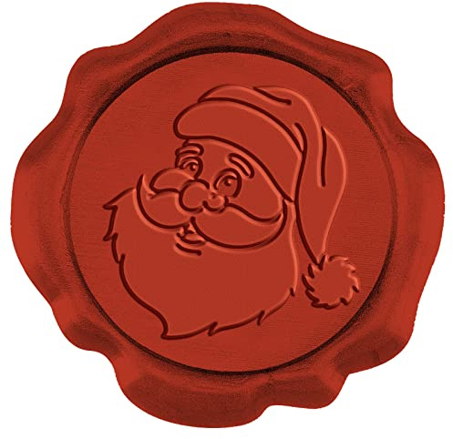 craspire 50 Stück Weihnachts-Wachssiegel-Aufkleber, Weihnachtsmann-Wachssiegel-Aufkleber, Selbstklebend, Vorgefertigt, Rote Siegelwachs-Stempelaufkleber, Vintage, 1.18,(1) cm