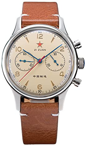 1963 Pilot Military Handaufzug Herrenuhren Möwe ST1901 Mechanische Chronograph Armbanduhren, 40 mm, Chronograph, mechanisch