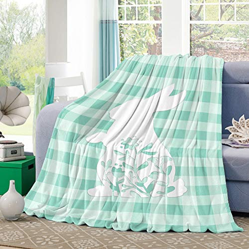 Überwurfdecke Bauernhofblumen Frühlings-Osterhase Leichte Decke Falten Beständig Sofaüberwurf Decke Für Geschenke Mädchen Sofa 50x40