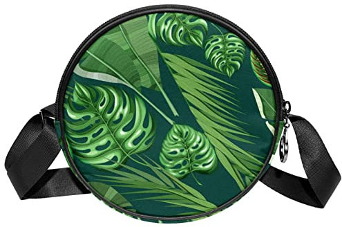 suojapuku Kleine Umhängetasche für Damen,Bananenbaum, Palme, grün,Reise-Umhängetaschen mit Reißverschluss,Messenger-Tasche und Geldbörse